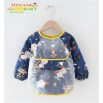 婴儿罩衣工厂-儿童防污进食服装长袖口袋防水