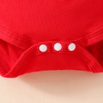 女婴服装厂家-可爱熊印花长袖连体衣心形图案裤子