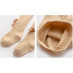 儿童打底裤工厂-代工韩版竖条纹棉袜蝴蝶结加厚