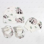 婴儿套装生产厂家-纯棉针织帽手套靴