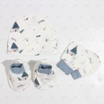 婴儿套装生产厂家-纯棉针织帽手套靴