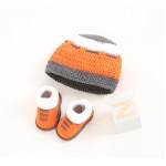 婴儿套装工厂-手工纯棉针织帽鞋