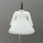 公主裙工厂-可定制白色夏季蕾丝生日