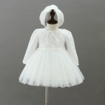 公主裙工厂-可定制白色夏季蕾丝生日