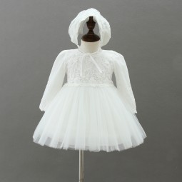 公主裙工厂-可定制白色夏季蕾丝生日