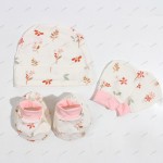 婴儿套装生产厂家-纯棉针织帽手套靴