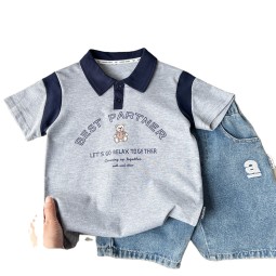 牛仔套装生产厂家-夏季水洗多功能三件套