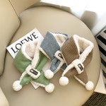 毛绒围巾工厂-卡通纯色防寒交叉