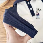 T恤工厂-彩色圆点印花凉爽薄款白T