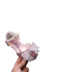 女童鞋供应商-夏季缎带蝴蝶结单鞋表演