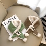 毛绒围巾工厂-卡通纯色防寒交叉