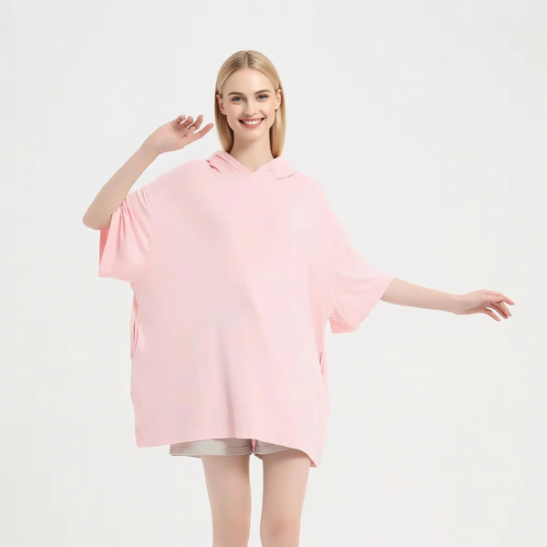 女士睡眠T恤厂家-代工定制Logo莱赛尔纤维超大弹力夏季