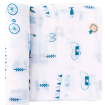 棉纱襁褓毯供应商-定制数码印花有机2层竹棉