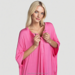 女士睡衣供应商-批发短袖柔软睡裙睡眠连衣裙配口袋