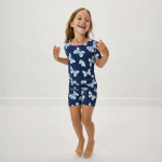 竹纤维睡衣套装厂家-定制印花蝴蝶舒适短袖夏季