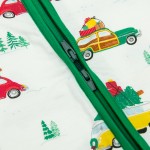 婴儿连体衣供应商-定制活性印花有机竹纤维拉链批发睡衣