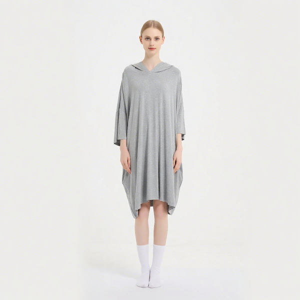 女士睡眠T恤工厂-代工定制柔软加大码短袖睡衣配口袋