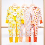 婴儿服装工厂-批发定制卡通舒适莱赛尔纤维拉链连体衣