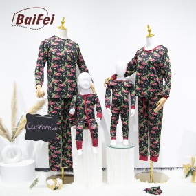 Women Pajamas Set Manufacturer - Bamboo Christmas Satin Jogger Long Cotton Sleepwear Family