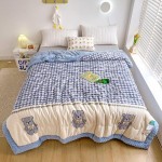 棉纱襁褓毯厂家-2层100%竹棉纯色印花设计