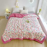 棉纱襁褓毯厂家-2层100%竹棉纯色印花设计