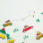 婴儿连体衣供应商-定制活性印花有机竹纤维拉链批发睡衣