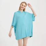 女士睡眠T恤厂家-代工定制Logo莱赛尔纤维超大弹力夏季