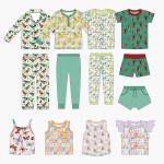 竹纤维睡衣工厂-定制印花长袖家居服冬季保暖休闲儿童