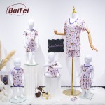 夏季睡衣工厂-定制短款竹纤维家居服缎面V领夜间服家庭