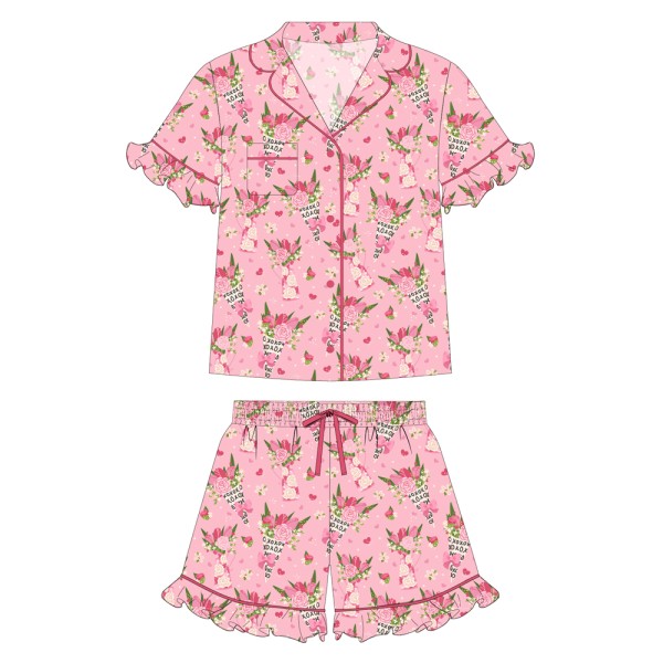 女士睡衣工厂-定制女士竹纤维长袖新款情人节设计