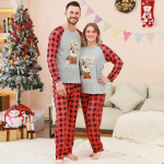 女士睡衣套装厂家-定制新款设计圣诞家庭竹纤维冬季长袖