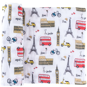 棉纱襁褓毯供应商-定制数码印花有机2层竹棉