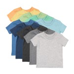 婴儿T恤供应商-定制婴儿夏装儿童竹纤维衬衫纯色有机棉