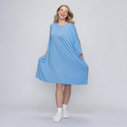 女士睡裙供应商-柔软竹纤维睡衣短袖超大均码