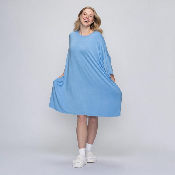 女士睡裙供应商-柔软竹纤维睡衣短袖超大均码