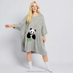 女士睡眠T恤工厂-定制颜色印花短睡衣均码清凉超大