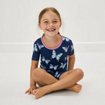 竹纤维睡衣套装厂家-定制印花蝴蝶舒适短袖夏季