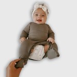 婴儿连脚连体衣厂家-定制新生儿拉链服装有机棉睡衣