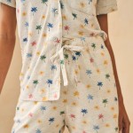 竹纤维睡衣套装工厂-有机棉定制印花家居套装女士睡眠服