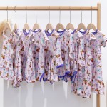 婴儿连体衣厂家-定制印花竹纤维新生儿拉链服装连体衣