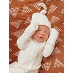 婴儿连体衣供应商-定制纯色有机棉华夫格拉链连脚批发