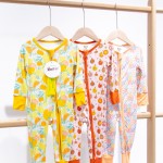 婴儿服装工厂-批发定制卡通舒适莱赛尔纤维拉链连体衣