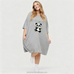 女士睡眠T恤工厂-定制颜色印花短睡衣均码清凉超大