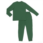 家庭睡衣套装供应商-定制印花棉质配套睡眠服纯色设计