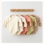 婴儿连体衣厂家-定制男女通用新生竹纤维舒适按扣闭合