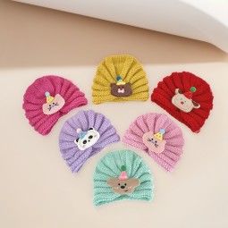 帽子围巾套装工厂-新生儿针织无檐帽围巾套装可爱保暖儿童冬季