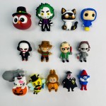 珠宝制作供应商-万圣节3D南瓜蝙蝠鬼魂硅胶珠用于DIY配件