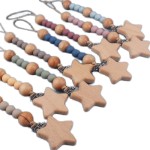 婴儿安抚奶嘴链供应商-万圣节卡通五角星防掉落牙胶链