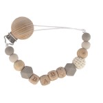 婴儿玩具工厂-熊系列硅胶珠奶嘴链防掉落配链夹