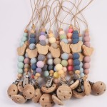 安抚奶嘴链厂家-卡通蘑菇防掉落硅胶可爱动物设计